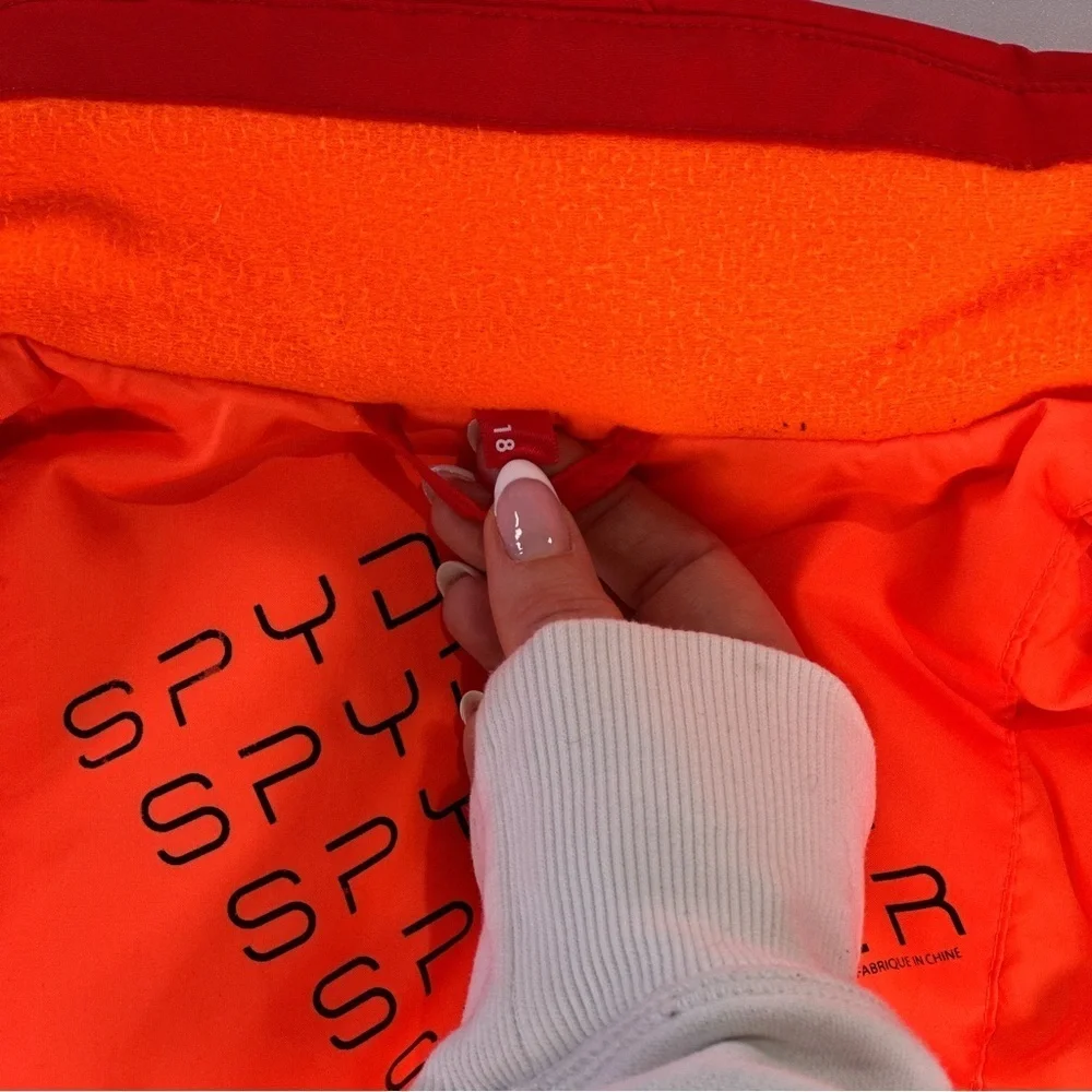 Spyder Kids' Vibrant Red and Charcoal Puffer Jacket